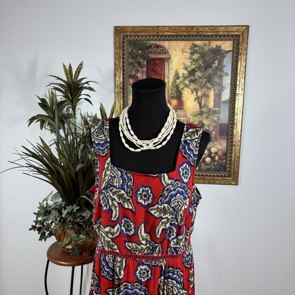 Maurices Women Dress LG Sleeveless Strap Back Pullover Resort Sundress Boho - Picture 2 of 11